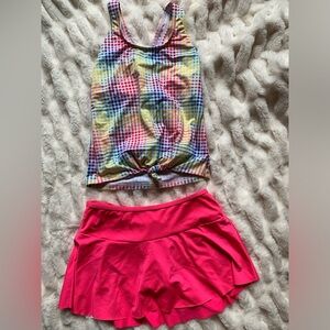 Lands end girls size 8 tankini and cover up